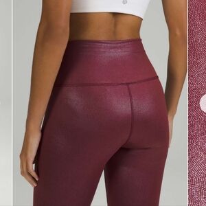 Lululemon Wunder Train HR Tight 25"  size 6 Foil leggings special Edition NWT